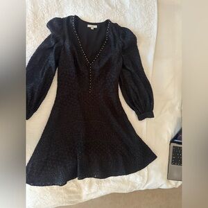 Joie Black Long Sleeve Dress with Studded Detail